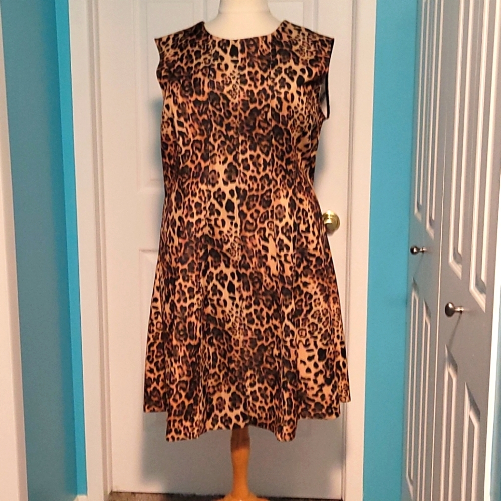 Eloquii animal print sleeveless midi dress